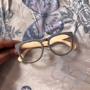 Grey and cream geeky glasses